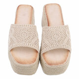 Beige hoge mule Brikke_