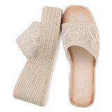 Beige hoge mule Brikke_