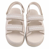 Beige daimen sandaal met platform zool Brinna_