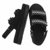 Zwarte daimen sandaal met platform zool Brinna_