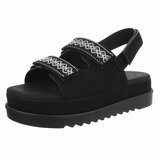 Zwarte daimen sandaal met platform zool Brinna_
