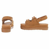 Camel daimen sandaal met platform zool Brinna_