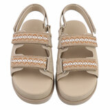 Kaki bruine daimen sandaal met platform zool Brinna_