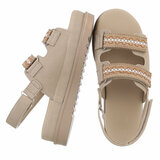 Kaki bruine daimen sandaal met platform zool Brinna_