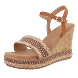 Bruine hoge sandaal met sleehak Brittnie_