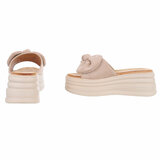 Kaki bruine hoge mule Christina_