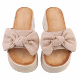 Kaki bruine hoge mule Christina_