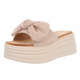 Kaki bruine hoge mule Christina_