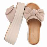 Kaki bruine hoge mule Christina_