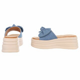 Blauwe hoge mule Christina_