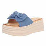 Blauwe hoge mule Christina_