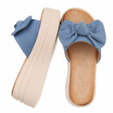 Blauwe hoge mule Christina_