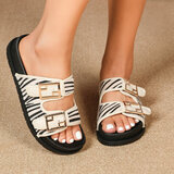 Zebra beige mule Mireille_