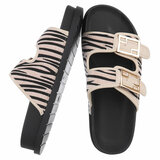 Zebra beige mule Mireille_