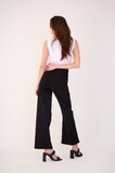 Trendy zwarte broek met wijde pijpen_