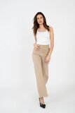 Trendy cream broek met wijde pijpen_