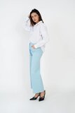Trendy licht blauwe broek met wijde pijpen_