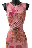 Prachtige lange mouwloze taupe-rose bodycon jurk_
