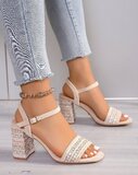 Beige hoge sandaal Cleo_