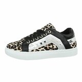 Lage zwart-witte sneaker Leola met print_