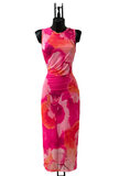 Prachtige lange mouwloze fuchsia rose bodycon jurk_