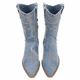 Licht blauw western-biker enkellaarsje Roline_