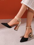 Zwart-gouden suede mix pump Ilona_