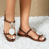 Leopard lage sandaal Shelly_