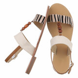 Beige-zebra mix lage sandaal Areke_
