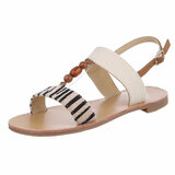 Beige-zebra mix lage sandaal Areke_
