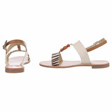 Beige-zebra mix lage sandaal Areke_