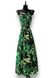 Chique armloze groene maxi halterjurk _