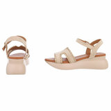 Beige sandaal met sleehak Roya_