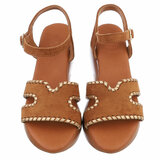 Camel sandaal met sleehak Roya_