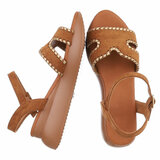 Camel sandaal met sleehak Roya_