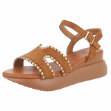 Camel sandaal met sleehak Roya_