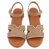 Kaki bruine sandaal met sleehak Roya_