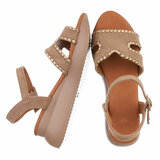 Kaki bruine sandaal met sleehak Roya_