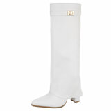 Hoge witte laars met omslag Chanella_