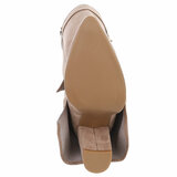 Hoge kaki bruine suede laars met omslag Chanella_