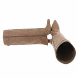 Hoge kaki bruine suede laars met omslag Chanella_