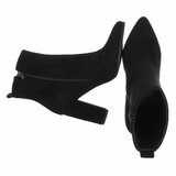 Zwart suede enkellaarsje Eleni_