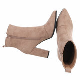 Kaki bruin suede enkellaarsje Eleni_