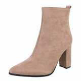 Kaki bruin suede enkellaarsje Eleni_
