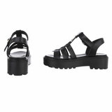 Zwarte sandaal met platform zool Carolina_