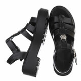 Zwarte sandaal met platform zool Carolina_
