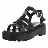 Zwarte sandaal met platform zool Carolina_