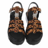 Leopard sandaal met platform zool Carolina_