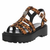 Leopard sandaal met platform zool Carolina_