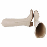 Hoge beige western-biker laars Cheryl_
